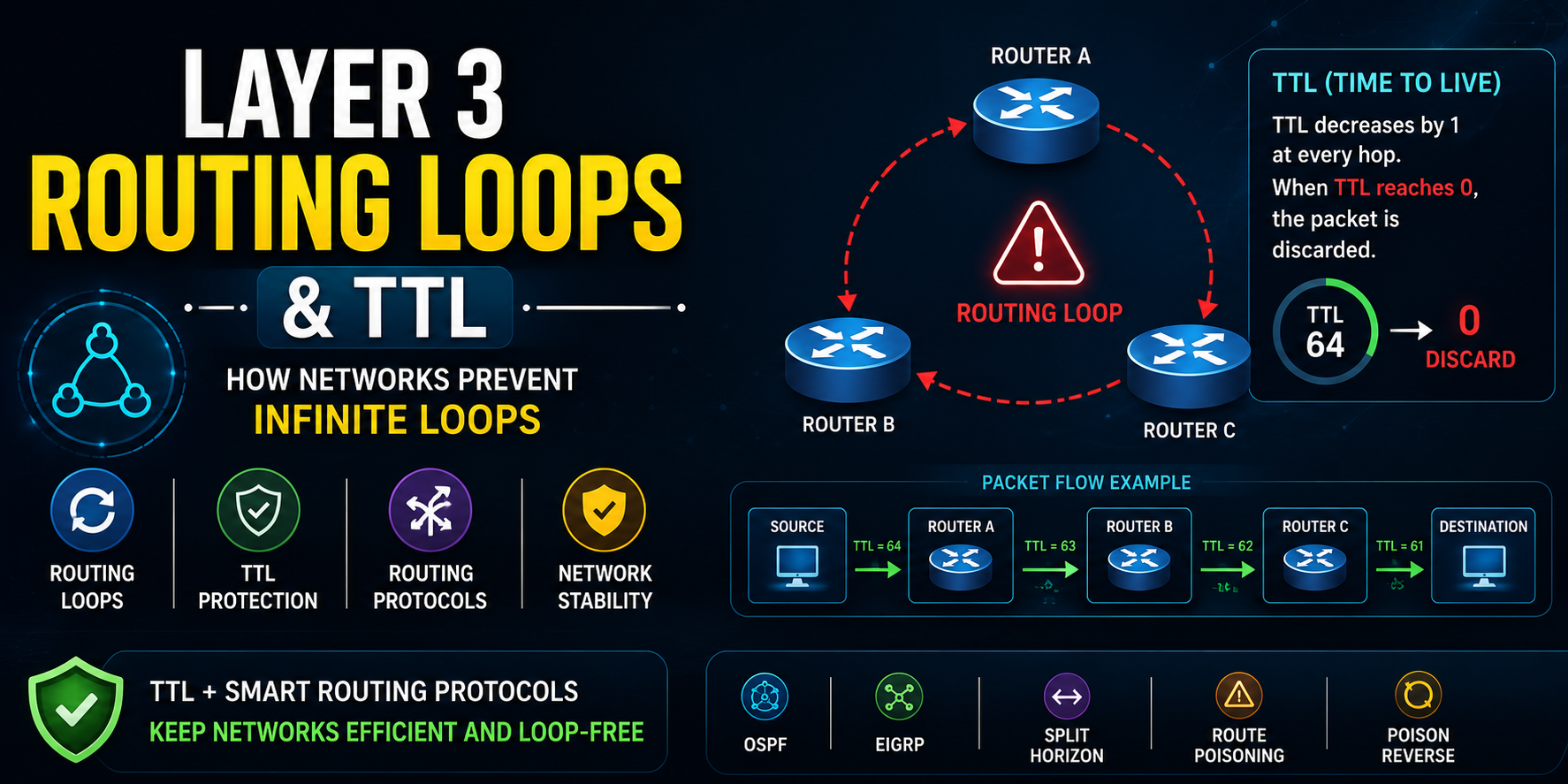 Understanding Layer 3 Routing Loops and TTL in Computer Networks