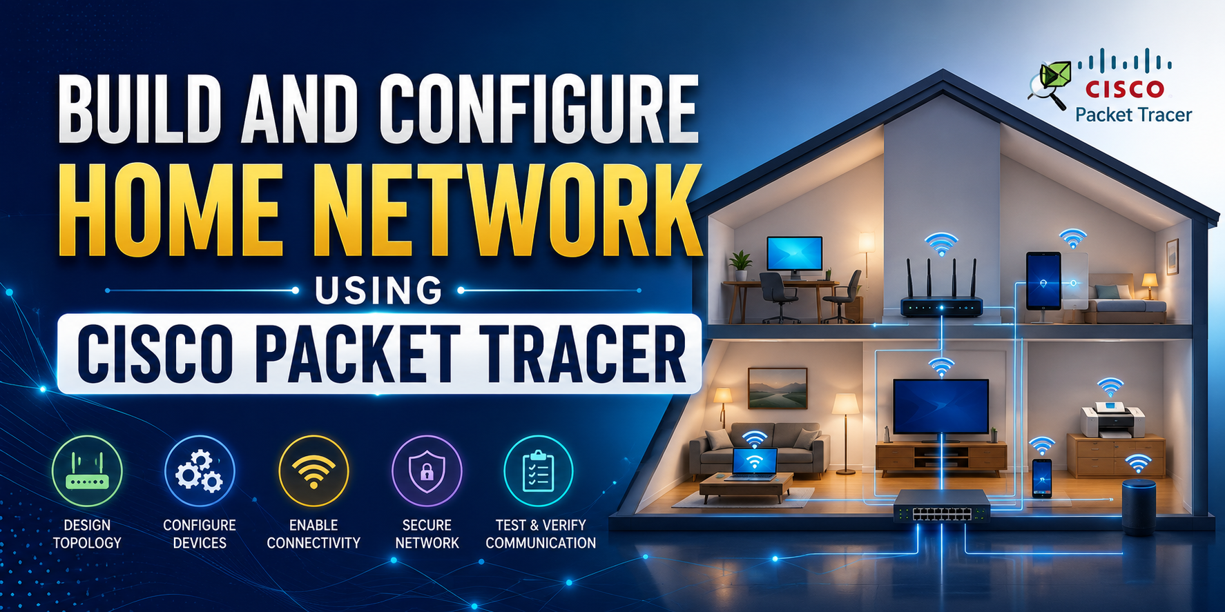 Build and Configure Home Network Using Cisco Packet Tracer